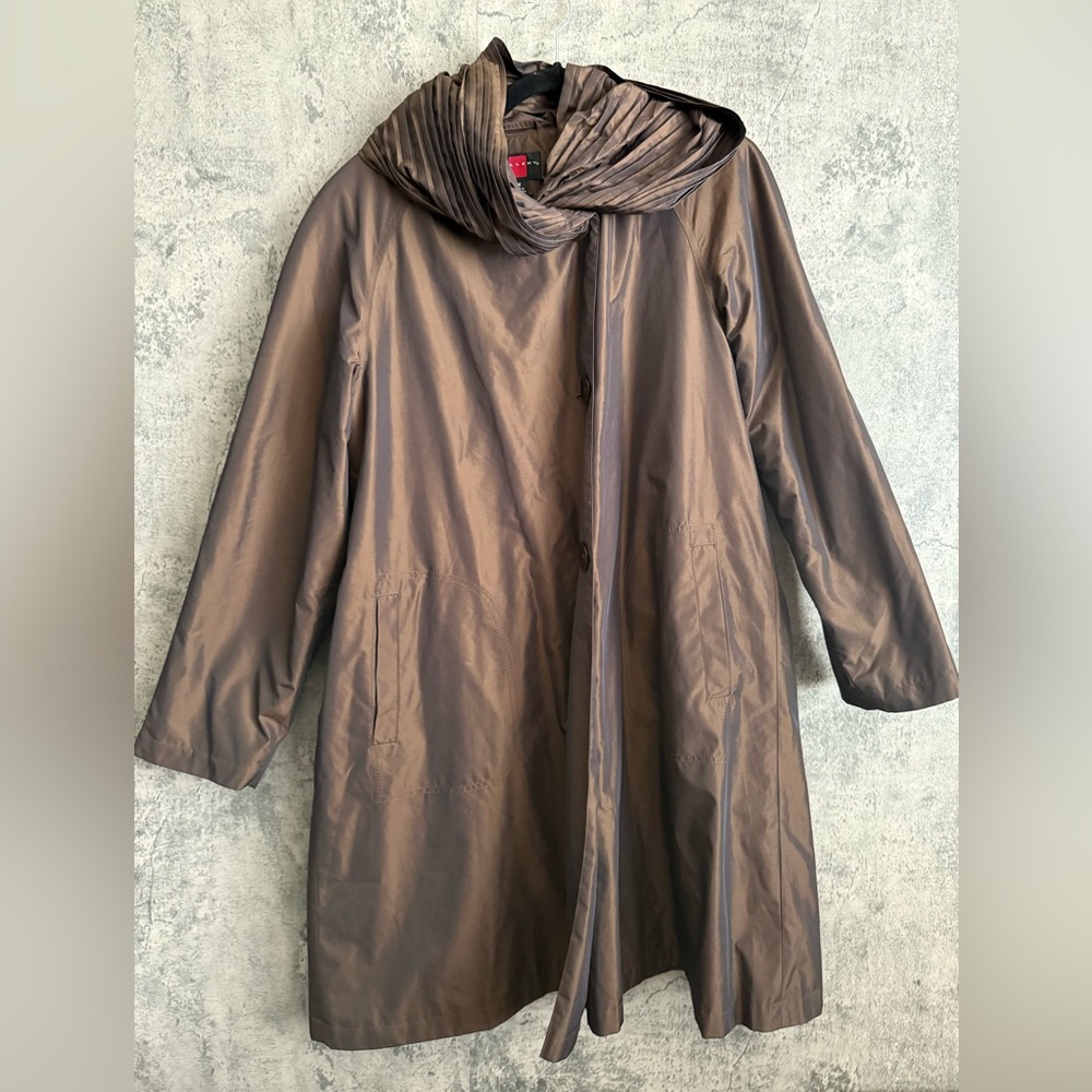 Gallery Chocolate Brown Trench Coat jacket - Picture 7 of 8